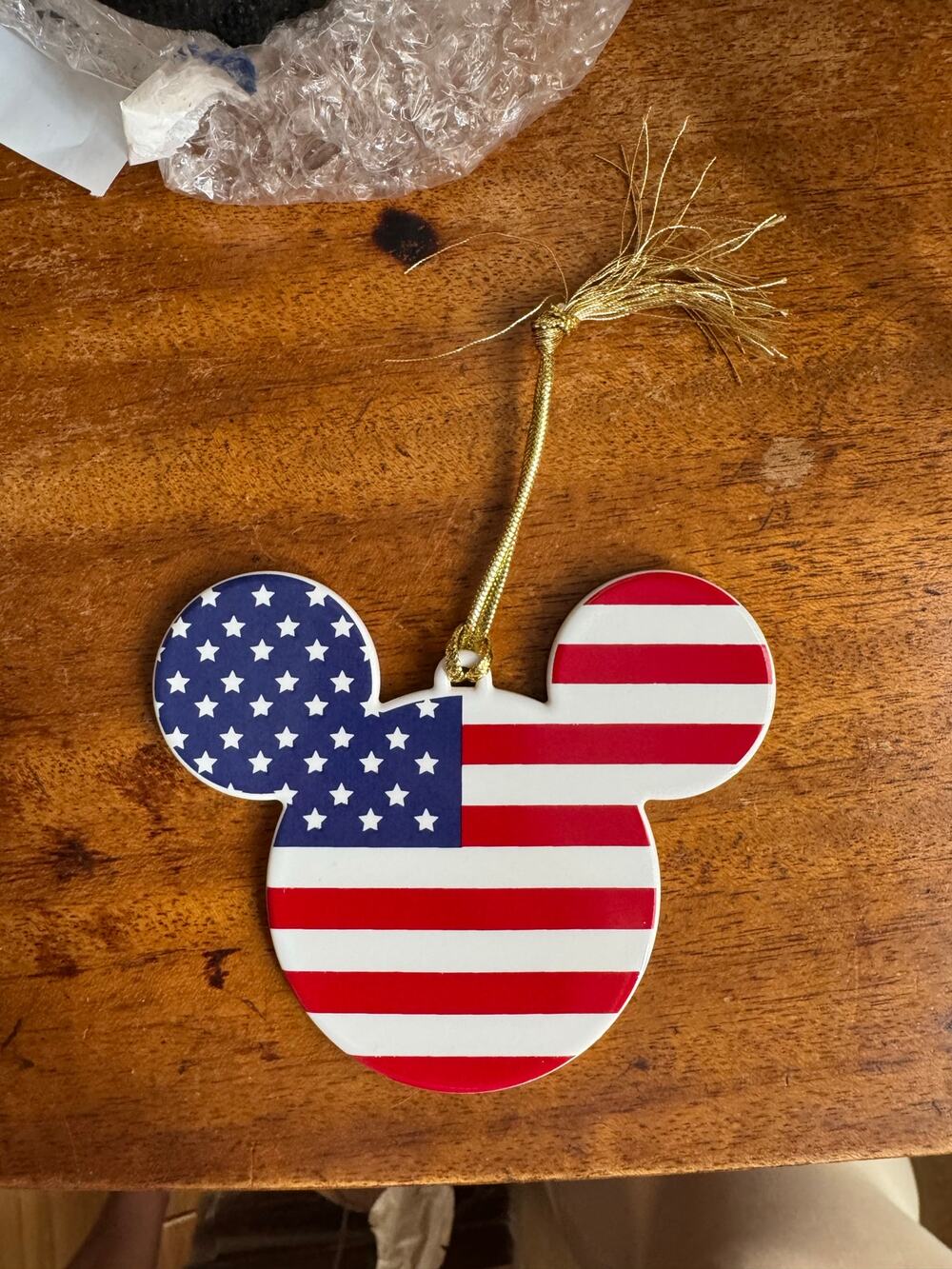 Mickey Mouse Patriotic Flag Ornament NEW
